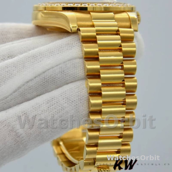 Rolex Day-Date 228348RBR Champagne Roman Dial Diamond Bezel 40mm Mens Replica Watch