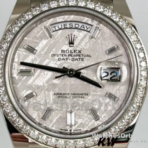 Rolex Day-Date 228349RBR Meteorite Dial Diamond Bezel 40mm Mens Replica Watch