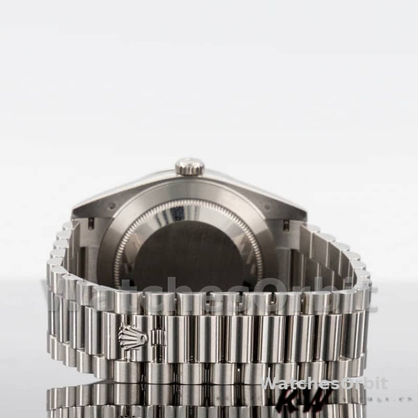 Rolex Day-Date 228396TBR Dark Rhodium Grey Dial Diamond Bezel 40mm Mens Replica Watch