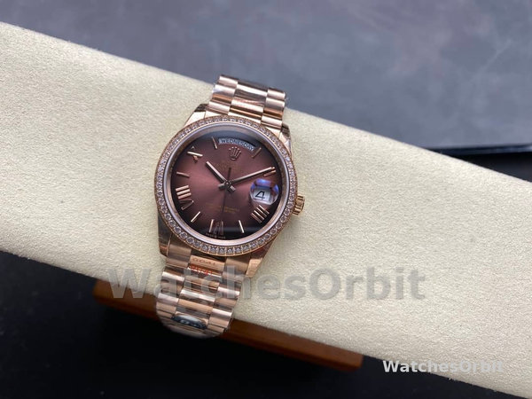 Rolex Day Date 36 Everose Gold Diamond Bezel m128345rbr 0075