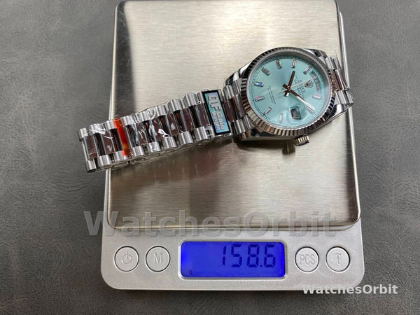 Rolex Day Date 36 Fluted Bezel Platinum Bracelet 128236 0009