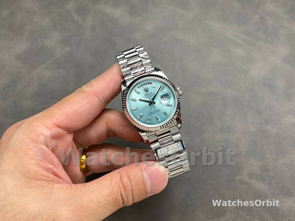 Rolex Day Date 36 Fluted Bezel Platinum Bracelet 128236 0009