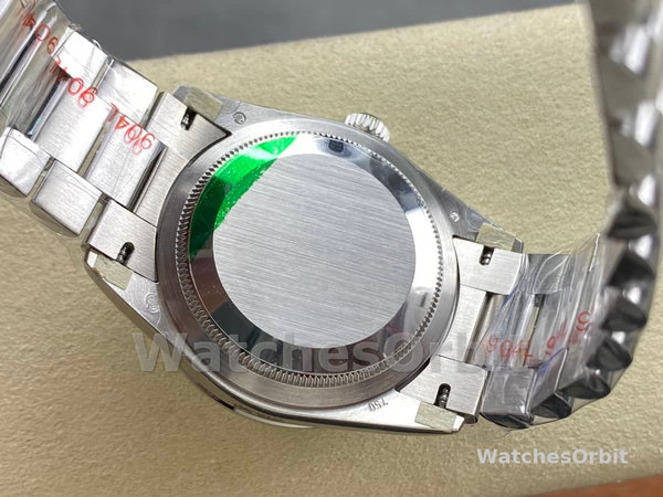 Rolex Day Date 36 MOP Dial Diamond Bezel Platinum m128396tbr 0022