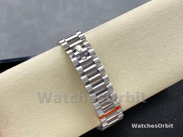 Rolex Day Date 36 Mother of Pearl Dial Diamond Bezel Platinum President m128396tbr 0005