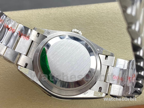Rolex Day Date 36 Platinum Turquoise Diamond-Set Roman Dial Diamond Bezel m128396tbr 0016
