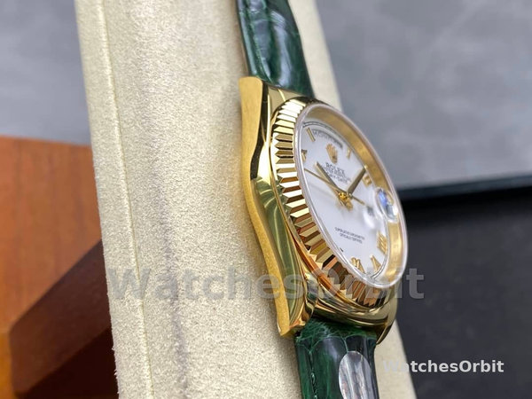 Rolex Day Date 36 White Dial Solid 18k Yellow Gold 118138 Roman