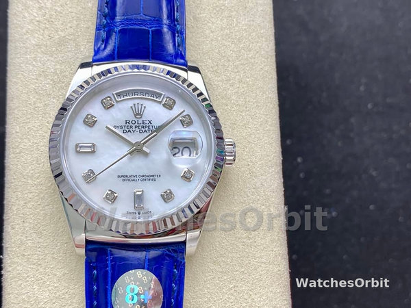 Rolex Day Date 36 White Gold Diamond Rhodium Dial 118139 0053