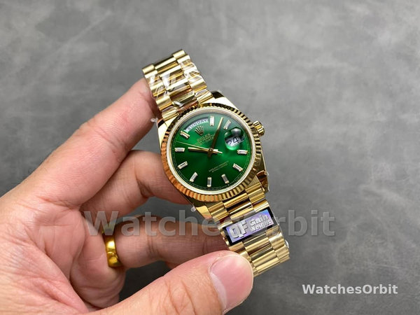 Rolex Day Date 36 Yellow Gold Automatic Green Diamond Dial M128238 0130