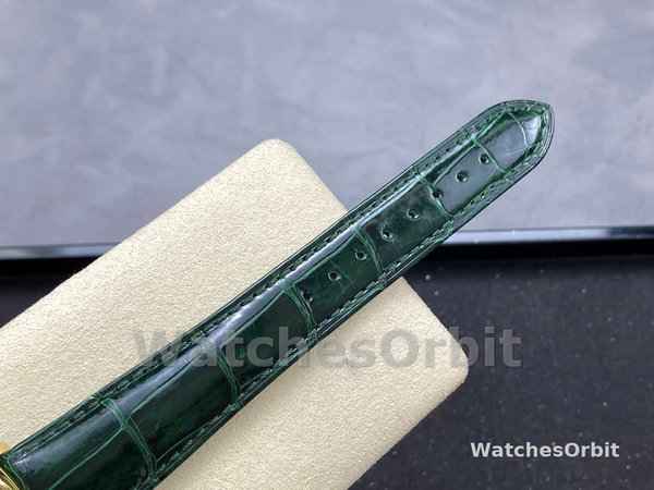Rolex Day Date 36 Yellow Gold Champagne Dial 118138 0148 Green Leather Strap