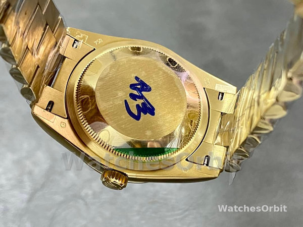 Rolex Day Date 36 Yellow Gold Diamond Bezel MOP Dial m128348rbr 0019