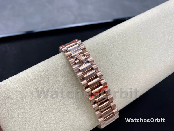 Rolex Day-Date 36MM 128345RBR 0028 Mother of Pearl White Dial Everose Gold Unisex Replica Watch