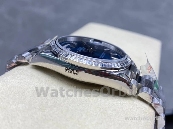 Rolex Day Date 36mm Bright Blue Diamond-Set Dial Diamond-Set Bezel m128396tbr 0024
