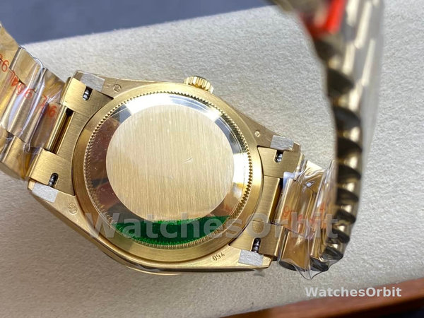 Rolex Day Date 36mm Fluted Bezel Green Ombre Dial President Bracelet m128238 0118