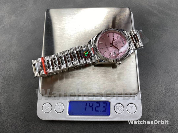 Rolex Day Date 36mm Pink Diamond-Set Dial Fluted Bezel President m128239 0071