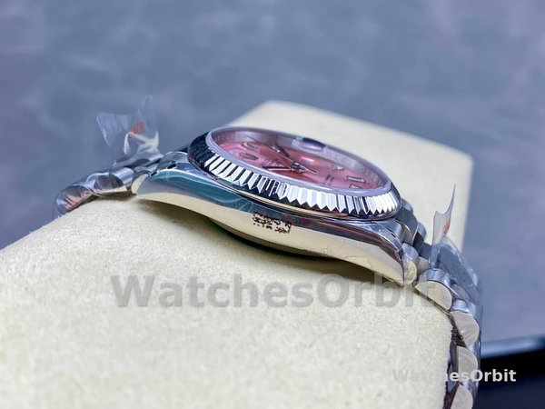 Rolex Day Date 36mm Pink Diamond-Set Dial Fluted Bezel President m128239 0071