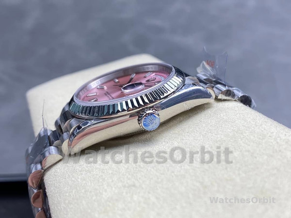Rolex Day Date 36mm Pink Diamond-Set Dial Fluted Bezel President m128239 0071
