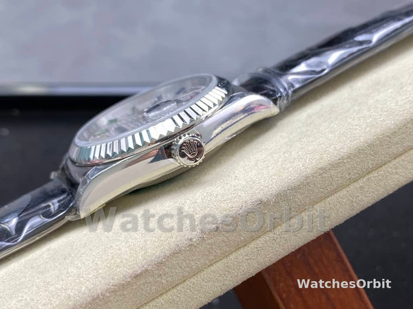 Rolex Day Date 36mm White Gold 128349RBR 0006 Pave Rainbow