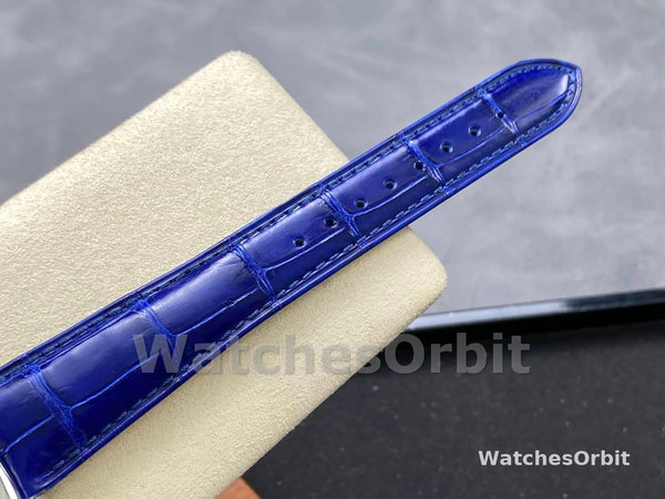 Rolex Day Date 36mm White Gold Fluted Bezel 118139 0004 Blue Index
