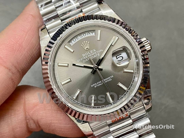 Rolex Day Date 40 18K White Gold Slate Dial M228239 0060 Men's Watch