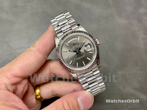 Rolex Day Date 40 18K White Gold Slate Dial M228239 0060 Men's Watch