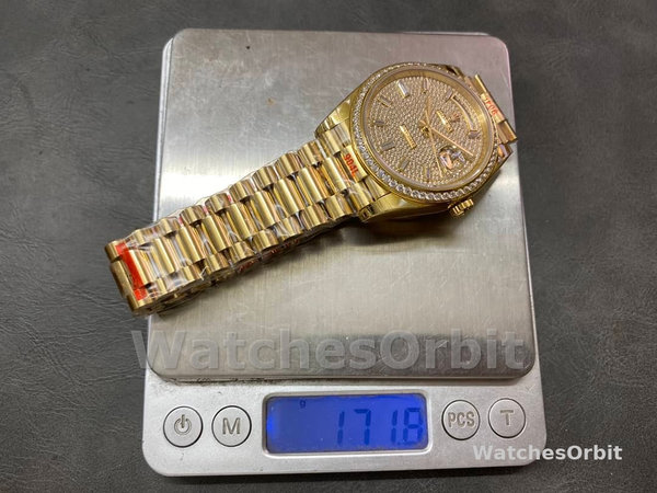 Rolex Day-Date 40 18K Yellow Gold Diamond Paved Dial Diamond m228348rbr 0037