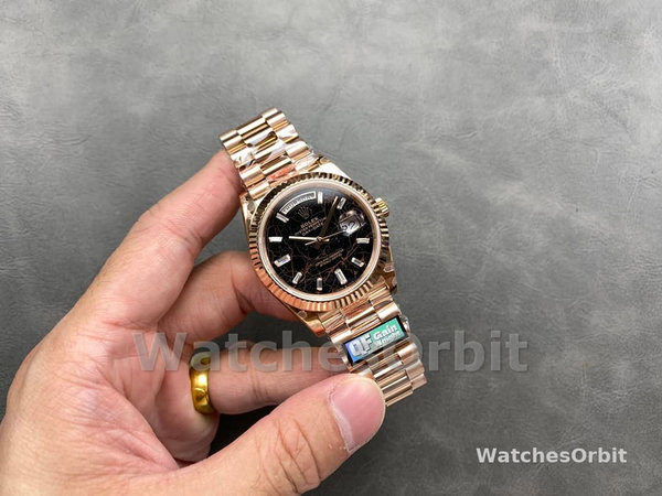 Rolex Day Date 40 Eisenkiesel Baguette Automatic Diamond M228235 0045 Mens Watch