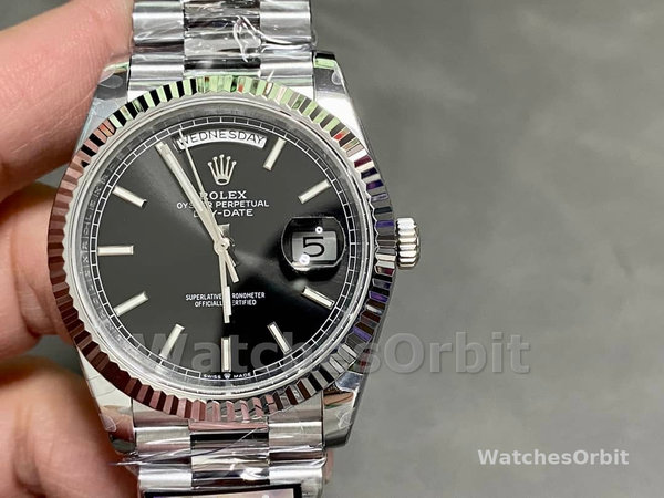 Rolex Day Date 40 Platinum Black Dial M228236 0003 Men's Watch