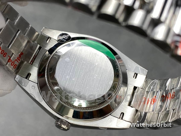 Rolex Day Date 40 Platinum Olive Green Dial Diamond Bezel M228396TBR 0020 Replica Watch