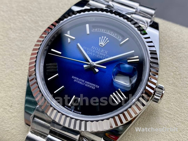 Rolex Day Date 40 White Gold Blue Ombre Dial M228236 0024