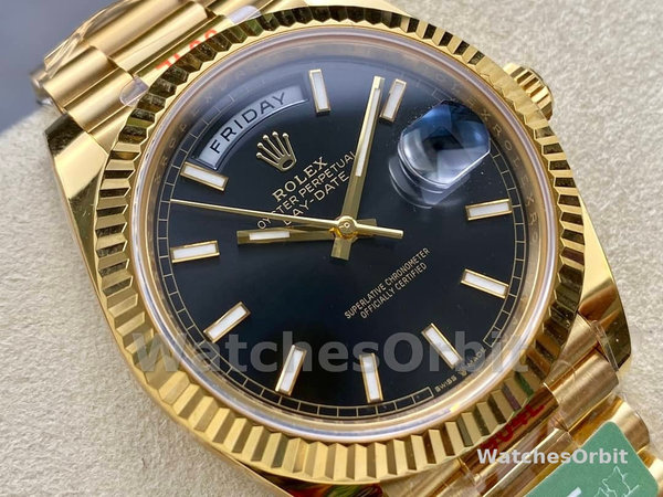Rolex Day Date 40mm Yellow Gold President Black Dial m228238 0067