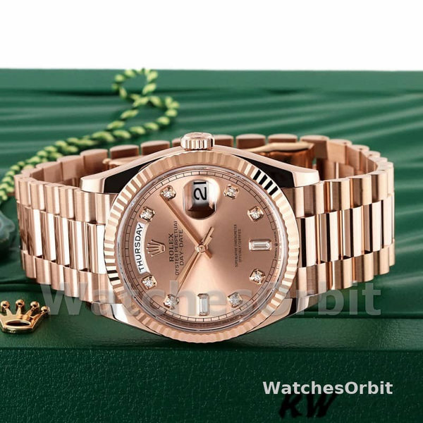 Rolex Day-Date m128235 0009 Everose Gold Pink Rose Dial 36MM Unisex Replica Watch