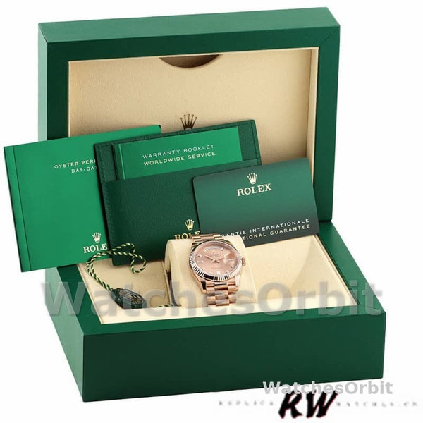 Rolex Day-Date m128235 0009 Everose Gold Pink Rose Dial 36MM Unisex Replica Watch