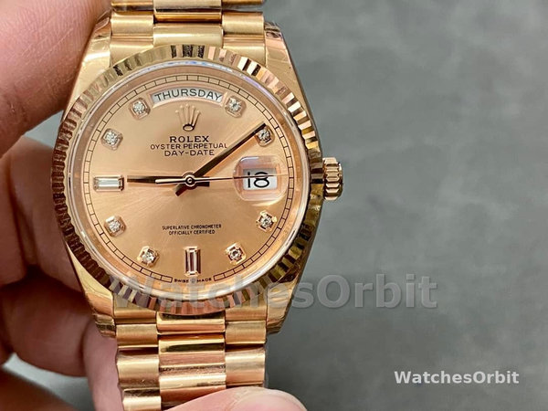 Rolex Day-Date m128235 0009 Everose Gold Pink Rose Dial 36MM Unisex Replica Watch
