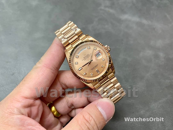 Rolex Day-Date m128235 0009 Everose Gold Pink Rose Dial 36MM Unisex Replica Watch