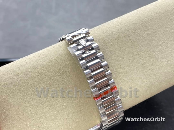 Rolex Day Date m128396tbr 0003 Platinum Ice Blue Dial 36 mm