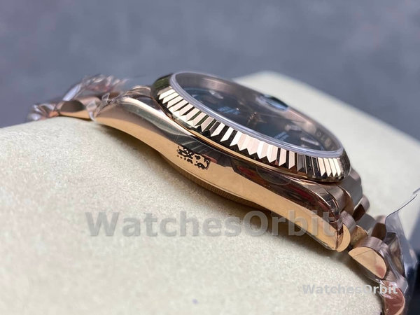 Rolex Day Date Oyster 36 mm Everose Gold Blue Green Dial M128235 0085
