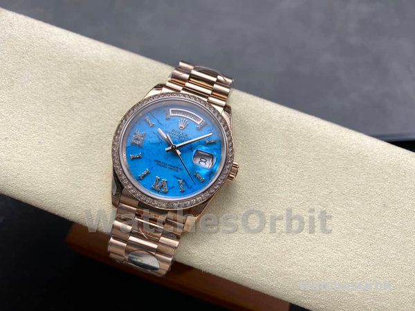 Rolex Day Date Oyster 36 mm Everose Gold Diamonds Bezel M128345RBR 0068