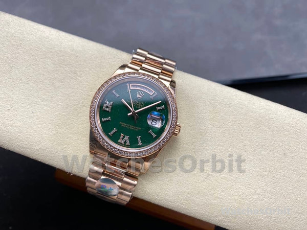 Rolex Day Date Oyster 36 mm Everose Gold Diamonds Bezel M128345RBR 0068