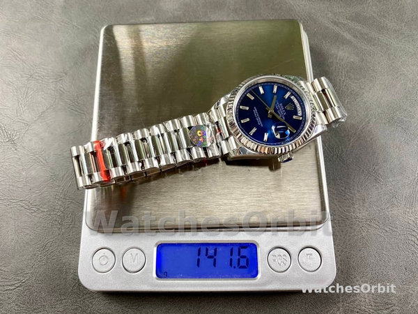 Rolex Day Date White Gold 36 Blue Diamond Dial m128239 0069