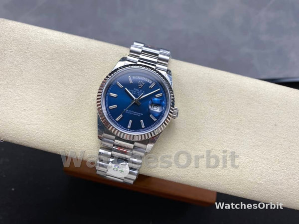 Rolex Day Date White Gold 36 Blue Diamond Dial m128239 0069