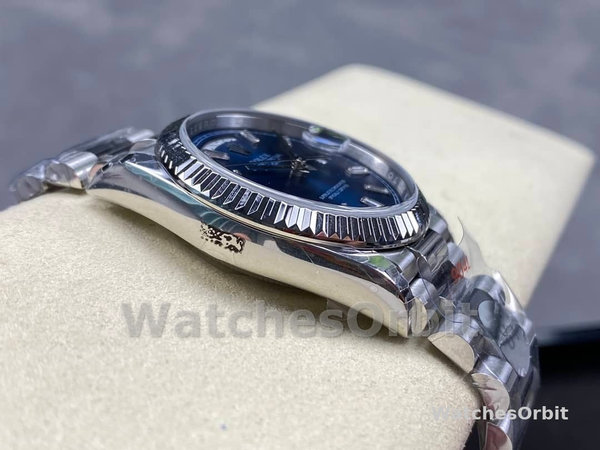 Rolex Day Date White Gold 36 Blue Diamond Dial m128239 0069