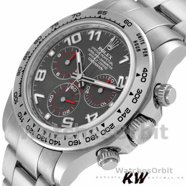 Rolex Cosmograph Daytona 116509 Gray Arabic Dial White Gold 40MM Mens Replica Watch