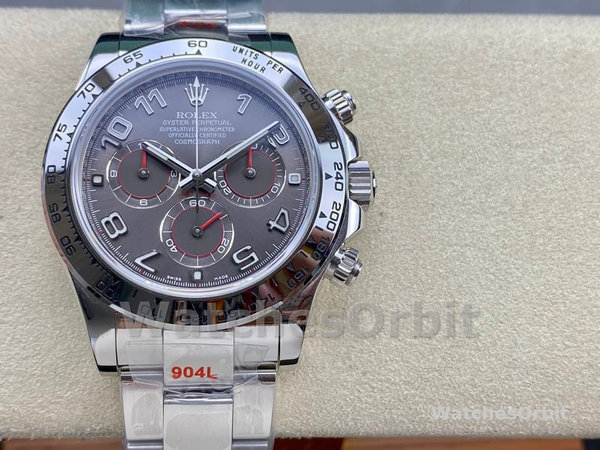 Rolex Cosmograph Daytona 116509 Gray Arabic Dial White Gold 40MM Mens Replica Watch