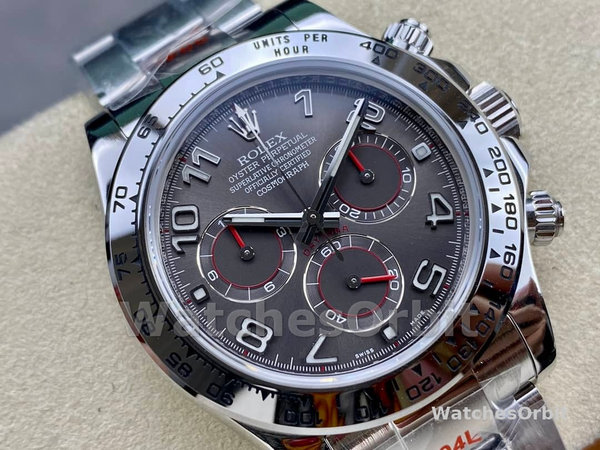 Rolex Cosmograph Daytona 116509 Gray Arabic Dial White Gold 40MM Mens Replica Watch