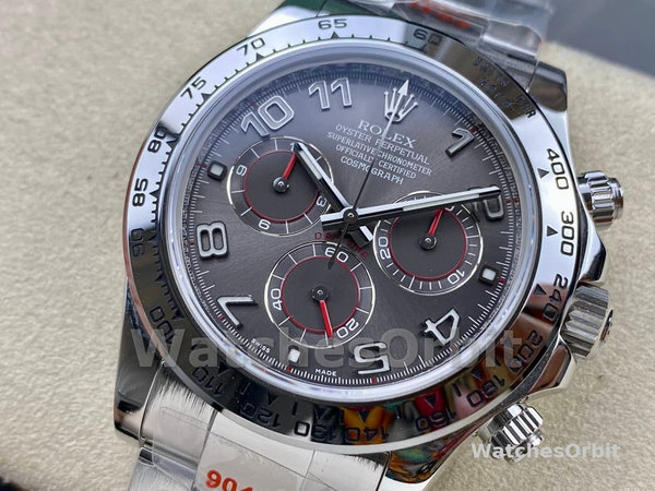Rolex Cosmograph Daytona 116509 Gray Arabic Dial White Gold 40MM Mens Replica Watch