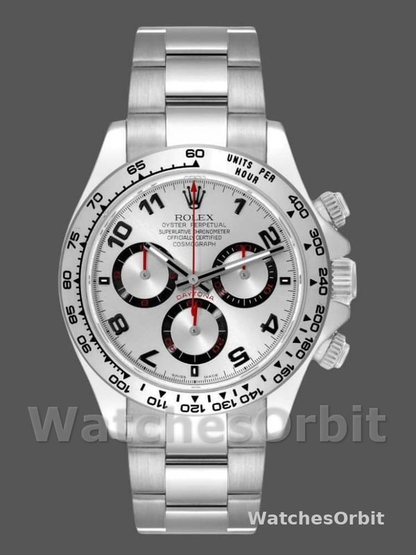 Rolex Cosmograph Daytona 116509 Silver Arabic Dial White Gold 40MM Mens Replica Watch