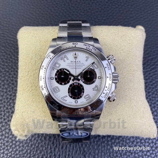 Rolex Cosmograph Daytona 116509 White Arabic Dial White Gold 40MM Mens Replica Watch