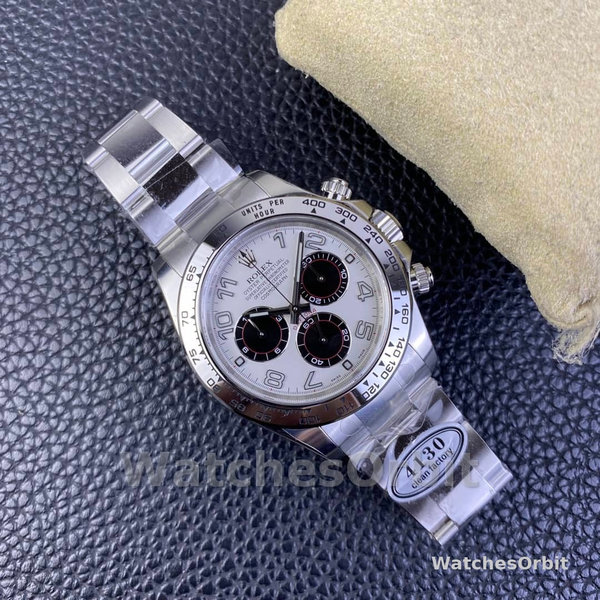 Rolex Cosmograph Daytona 116509 White Arabic Dial White Gold 40MM Mens Replica Watch