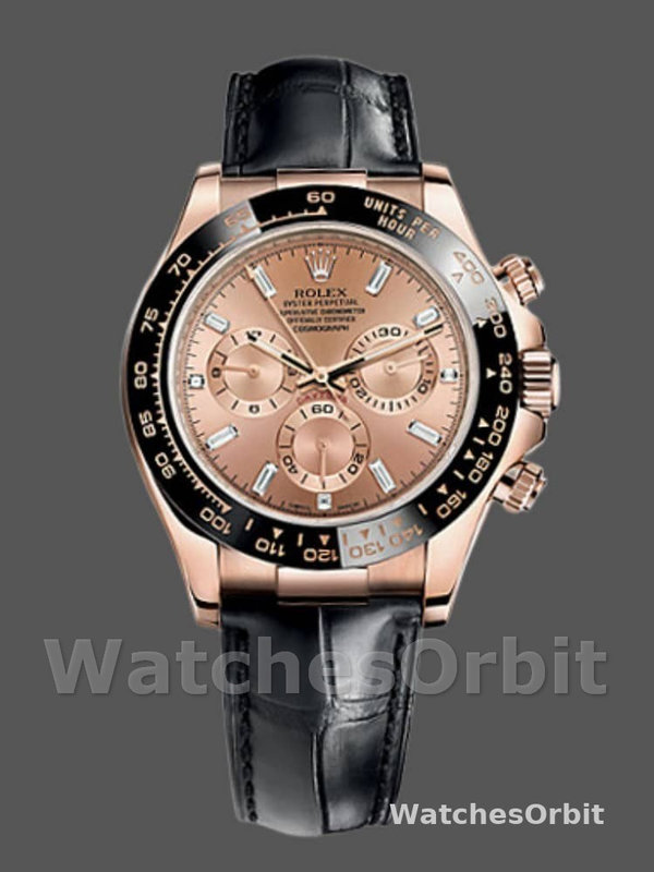 Rolex Cosmograph Daytona 116515LN Leather strap Pink Dial 40mm Mens Replica Watch