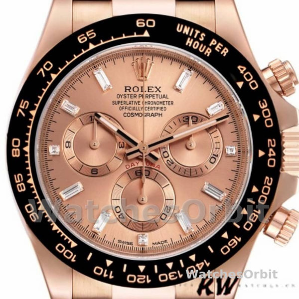 Rolex Cosmograph Daytona 116515LN Leather strap Pink Dial 40mm Mens Replica Watch